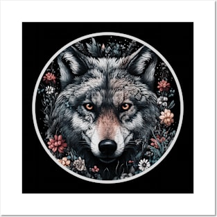 Wolf Face Cottagecore Aesthetic Howl Posters and Art